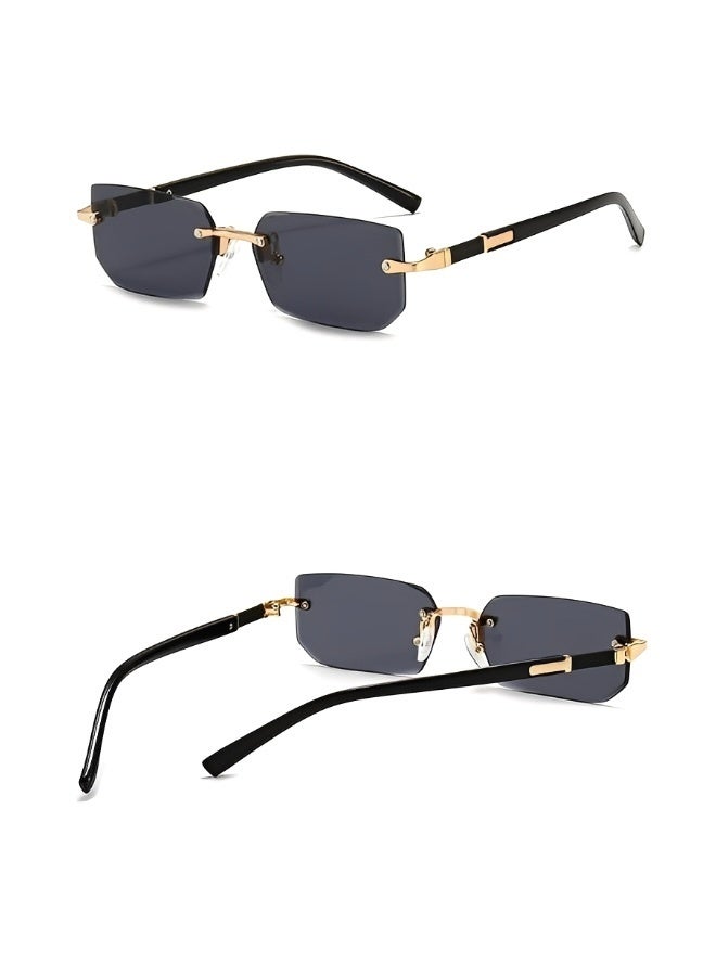 Trendy Rimless Unisex Sunglasses with UV Protection Lightweight Personalized Shades for Men or Women Fashion Summer Eyewear - Image 4