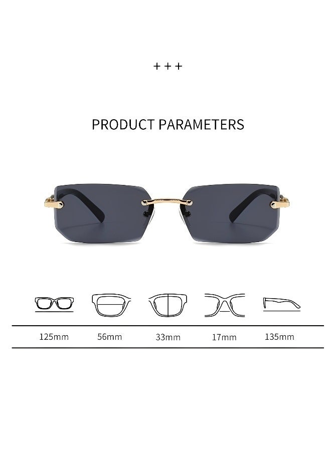 Trendy Rimless Unisex Sunglasses with UV Protection Lightweight Personalized Shades for Men or Women Fashion Summer Eyewear - Image 3