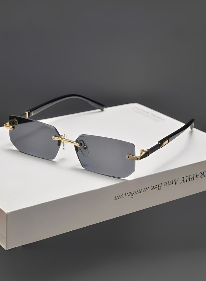Trendy Rimless Unisex Sunglasses with UV Protection Lightweight Personalized Shades for Men or Women Fashion Summer Eyewear - Image 2