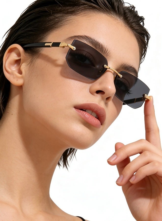Trendy Rimless Unisex Sunglasses with UV Protection Lightweight Personalized Shades for Men or Women Fashion Summer Eyewear - Image 5
