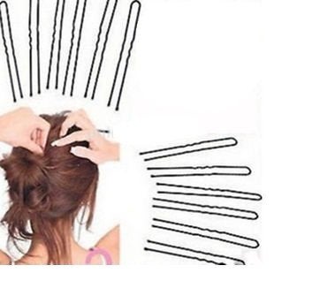 FOK Set Of 60 Pcs of Hair pins, 30 Pcs (7 cm) Curved U Shape For Bun Juda And 30 Pcs (7 cm) of Curve Bob Bobby Hair Pins or Clips Barrette Styling Tools Accessories for Girls & Women- Black - Image 5