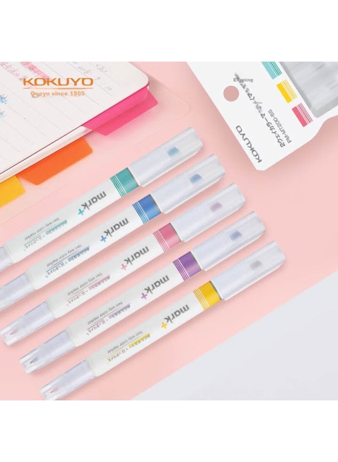 Kokuyo Imported Mark+ Colorful Highlighter Pen, Student Highlighting Marker, Dual-tip Green, 1 Pack Pm-mt200g - Image 3