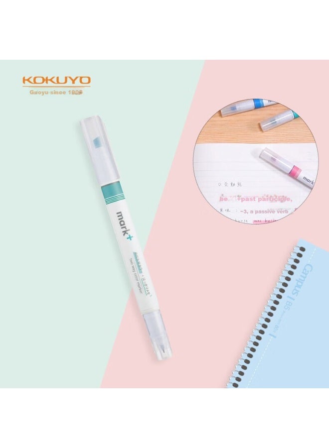 Kokuyo Imported Mark+ Colorful Highlighter Pen, Student Highlighting Marker, Dual-tip Green, 1 Pack Pm-mt200g - Image 1