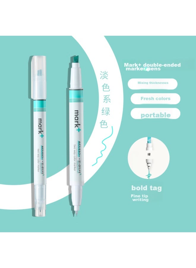 Kokuyo Imported Mark+ Colorful Highlighter Pen, Student Highlighting Marker, Dual-tip Green, 1 Pack Pm-mt200g - Image 2