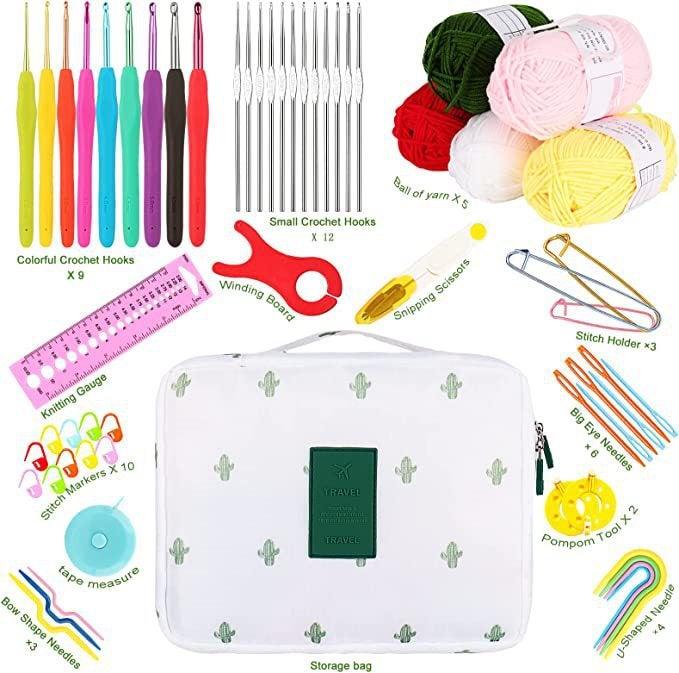 58-Piece Crochet Set Diy Novice Crochet Complete Set Of Materials Package Portable Wool Knitting Tools - Image 5