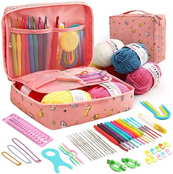 58-Piece Crochet Set Diy Novice Crochet Complete Set Of Materials Package Portable Wool Knitting Tools - Image 3