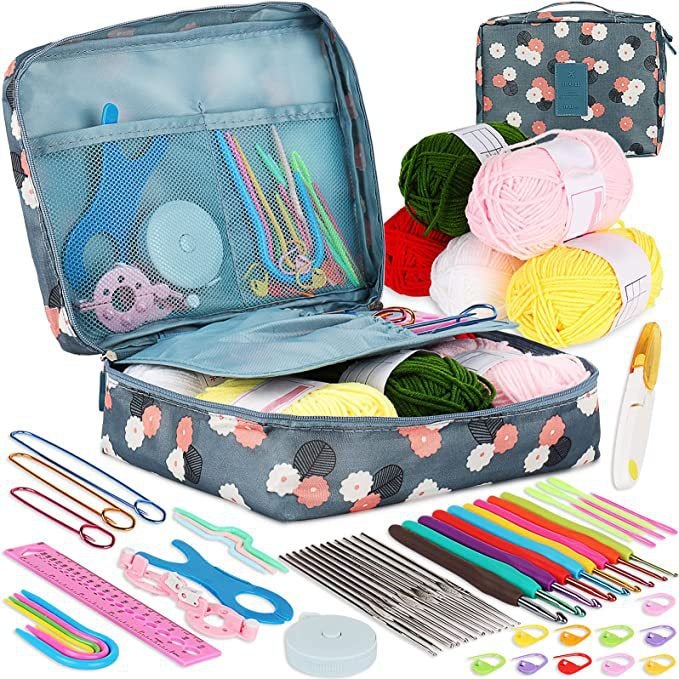 58-Piece Crochet Set Diy Novice Crochet Complete Set Of Materials Package Portable Wool Knitting Tools - Image 4