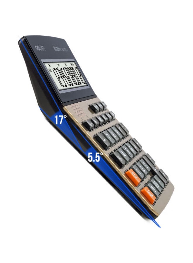 Deli 12-Digit Large Screen Voice Calculator With Alarm Clock And Calendar Functions, Student/Office Mental Math, Large Gold, 1542A, 211X154X41Mm - Image 2