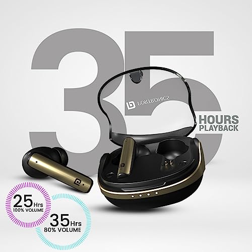 Portronics Harmonics Twins S7 True Wireless in Ear Earbuds with 35Hrs Playtime, Auto ENC, Quad Mic,13mm Driver, Touch Control, BT 5.3v, Voice Assistant, Type C Charging Port (Black) - Image 3