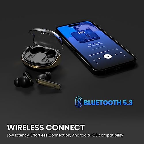 Portronics Harmonics Twins S7 True Wireless in Ear Earbuds with 35Hrs Playtime, Auto ENC, Quad Mic,13mm Driver, Touch Control, BT 5.3v, Voice Assistant, Type C Charging Port (Black) - Image 2