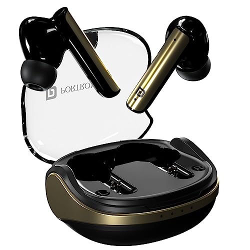 Portronics Harmonics Twins S7 True Wireless in Ear Earbuds with 35Hrs Playtime, Auto ENC, Quad Mic,13mm Driver, Touch Control, BT 5.3v, Voice Assistant, Type C Charging Port (Black) - Image 1