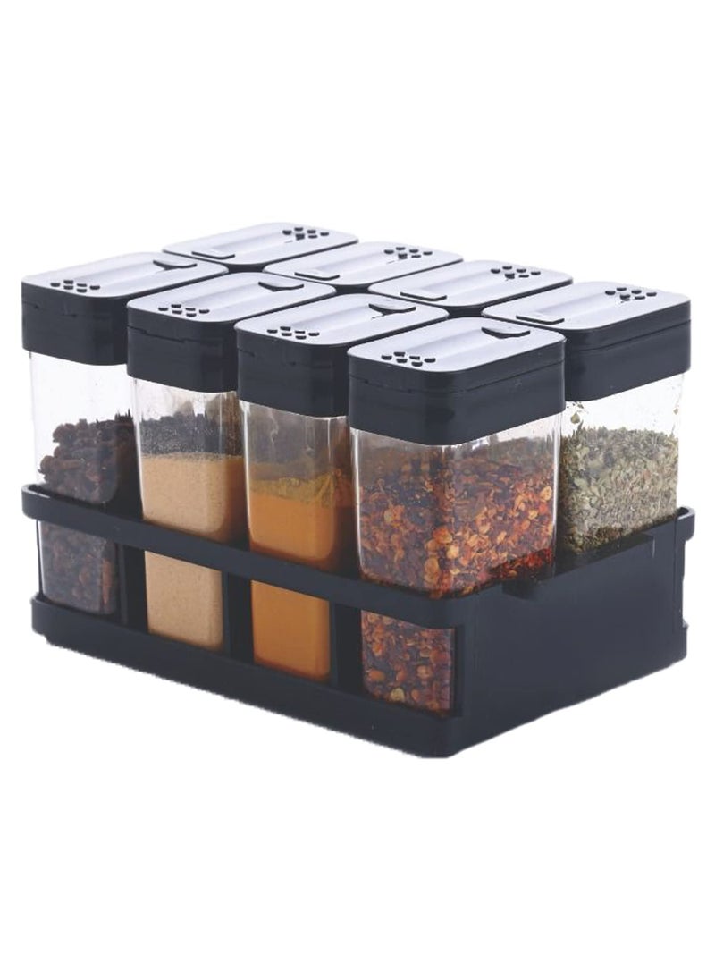 ASTIKAYA ASTIKAYA 8 Pcs Sets Airtight Masala Box For Kitchen Masala Container For Kitchen Spice Jars Multi Storage Container For Kitchen Easy Flow Spice Storage Container With Tray Spice Jars Plastic  - Image 1