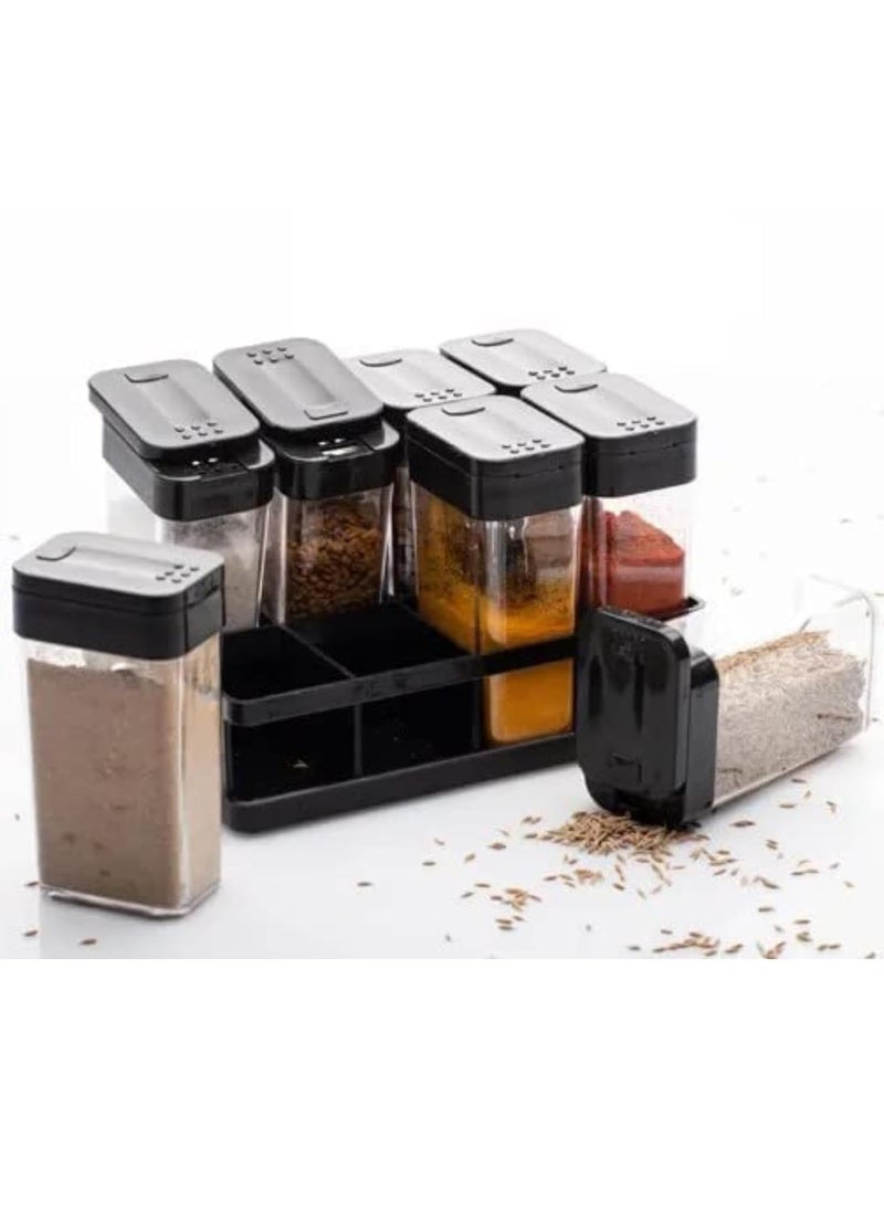 ASTIKAYA ASTIKAYA 8 Pcs Sets Airtight Masala Box For Kitchen Masala Container For Kitchen Spice Jars Multi Storage Container For Kitchen Easy Flow Spice Storage Container With Tray Spice Jars Plastic  - Image 2