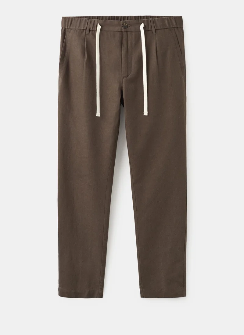 Mango Man 32-CHOCOLATE Trousers Romelino for Men | Best Price UAE