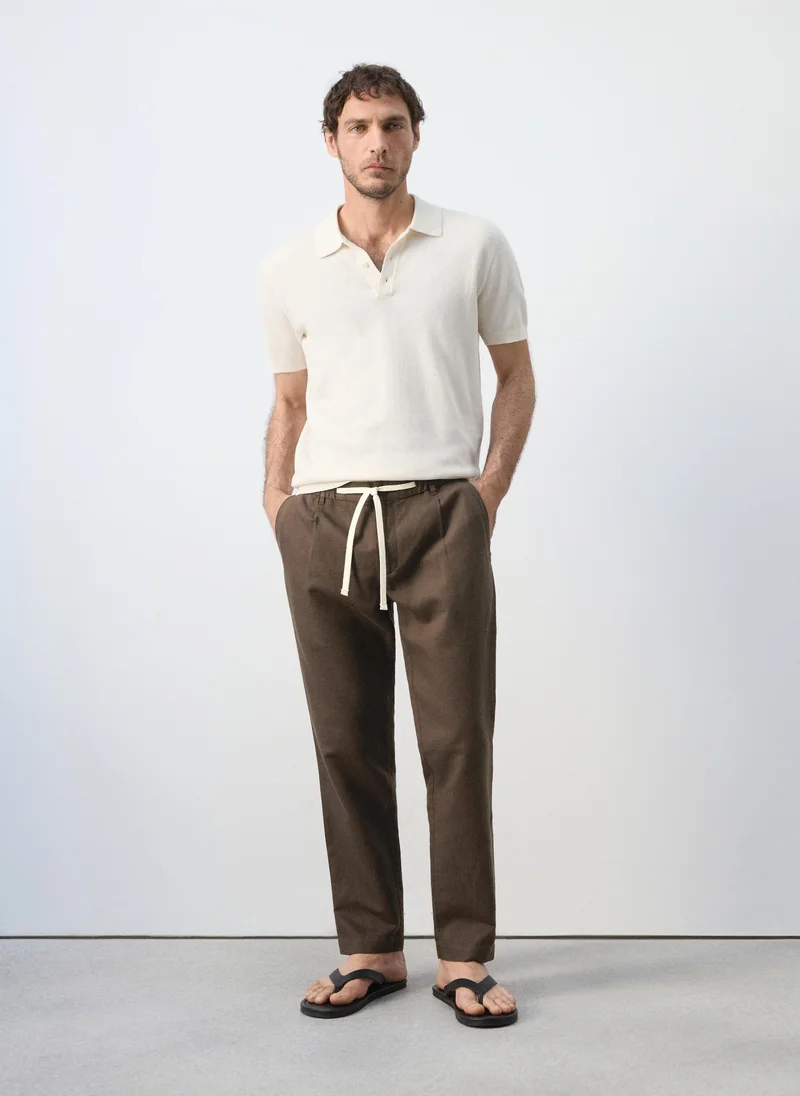 Mango Man 32-CHOCOLATE Trousers Romelino for Men | Best Price UAE