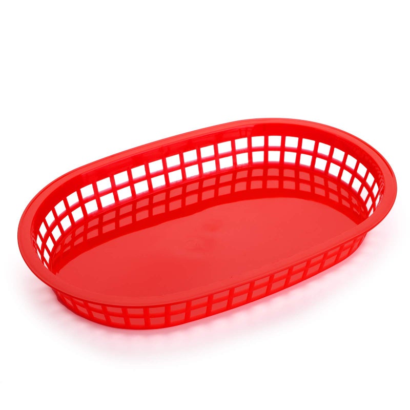 Cedilis 40 Pack Fast Food Baskets, Plastic Red Food Serving Tray, Food Service Restaurant Baskets, Reusable Bread Basket for Hot Dog, Burger, Sandwiches, Deli Serving, Dishwasher safe, 10.5 x 7 Inch - Image 4