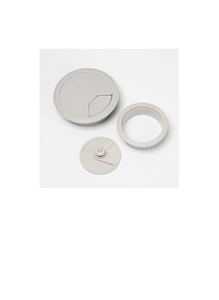 ROBUSTLINE - Robustline Plastic Grommet Computer Cable Tidy Desk Table PC Outlet Wire Cover Pack Of 3 (80MM, White) (50MM, White) - Image 1