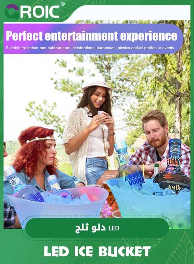 GROIC LED Ice Buckets Plastic Ice Bucket 5L Large Capacity Ice Bucket Multi Colors Changing for Party Home KTV Clubs,Bluetooth Sound Ice Bucket - Image 4