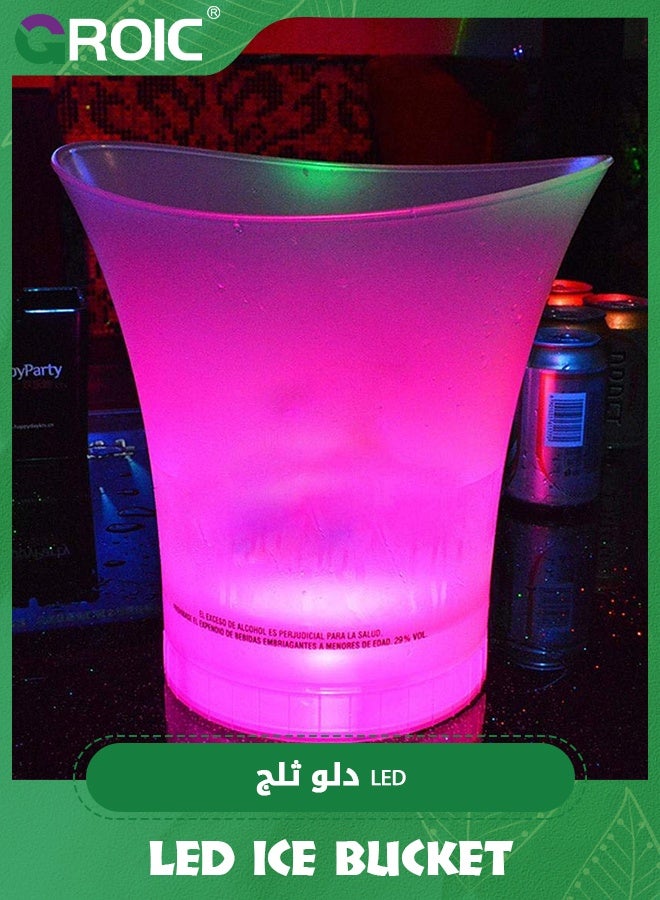 GROIC LED Ice Buckets Plastic Ice Bucket 5L Large Capacity Ice Bucket Multi Colors Changing for Party Home KTV Clubs,Bluetooth Sound Ice Bucket - Image 5