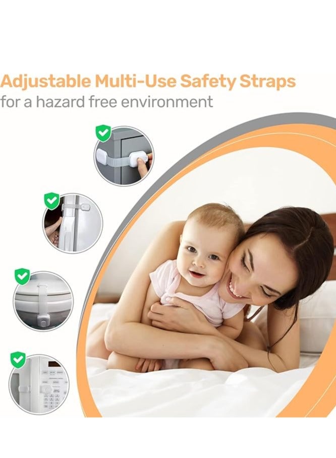 3M ذاتية اللصق قفل حزام الأمان للأطفال مناسبة لأنّ خزانة ، غسالة صحون ، ثلاجة ، فرن ، مزلاج مزلاج مزلاج المرحاض خالية من البقع ( 12 ) - Image 3