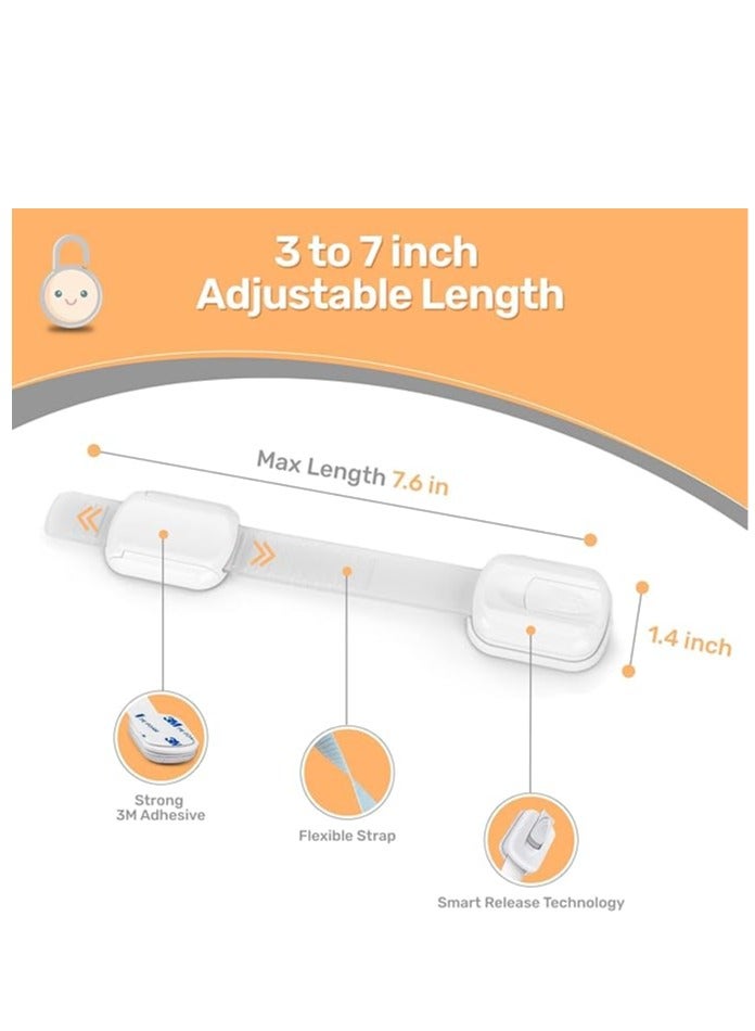 3M ذاتية اللصق قفل حزام الأمان للأطفال مناسبة لأنّ خزانة ، غسالة صحون ، ثلاجة ، فرن ، مزلاج مزلاج مزلاج المرحاض خالية من البقع ( 12 ) - Image 4