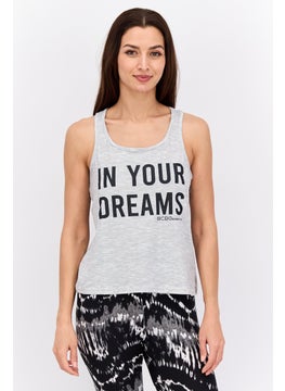 BCBGeneration Women 2 Pc Sleeveless Allover Printed Pajama Set, Grey  - Image 4