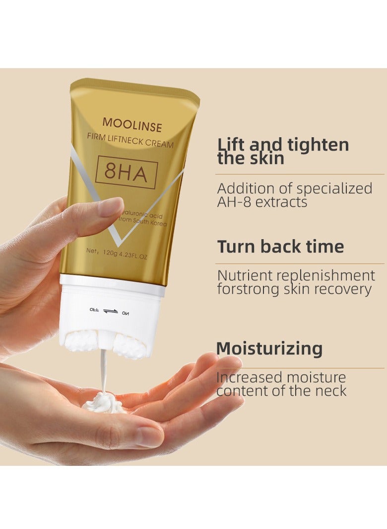 AH-8 Firming Neck Cream for Crepey Skin Body Care Comfort, Roller Neck Cream, For Neck  Jawline Lifting with 8 Types of Hyaluronic Acids, Boosting Firmness, Elasticity, Deep Hydration, 4.23 oz  - Image 2