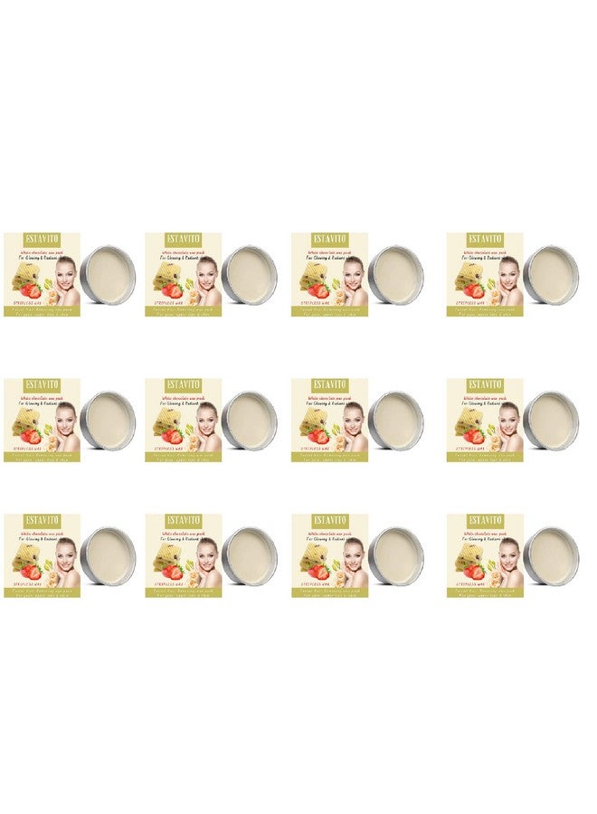 ESTAVITO White Chocolate Wax Pack 80 gms | PACK OF 12 | KATORI WAX | FACIAL HAIR REMOVING WAX PACK | For Face,upper lips and chin | - Image 1