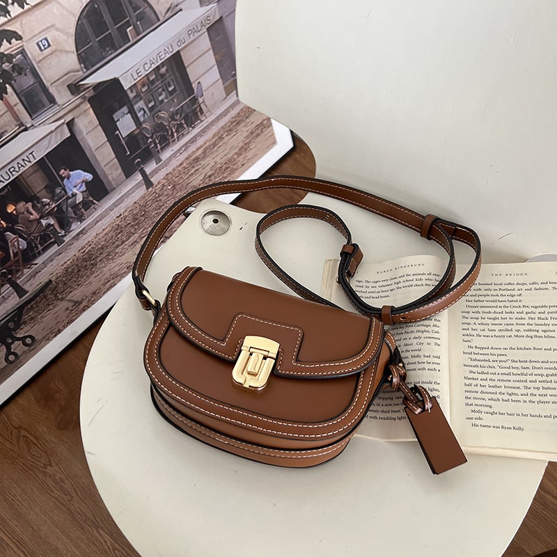 Saddle Bag Women'S Contrast Color Shoulder Crossbody Canvas Bag Niche Design Popular Underarm Women'S Bag For Hair - Image 5