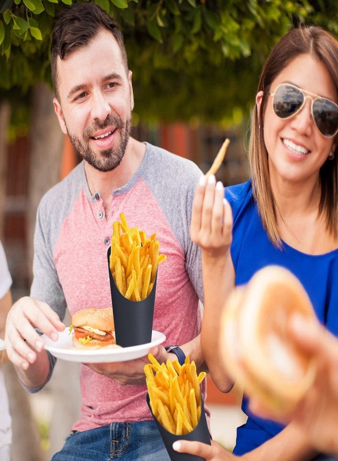 Sieral 100 Pcs 16 oz Black Charcuterie Cups Disposable French Fries Holder Paper Fry Cups Food Charcuterie Cones Waffle Snack Popcorn Box for Birthday Party - Image 4