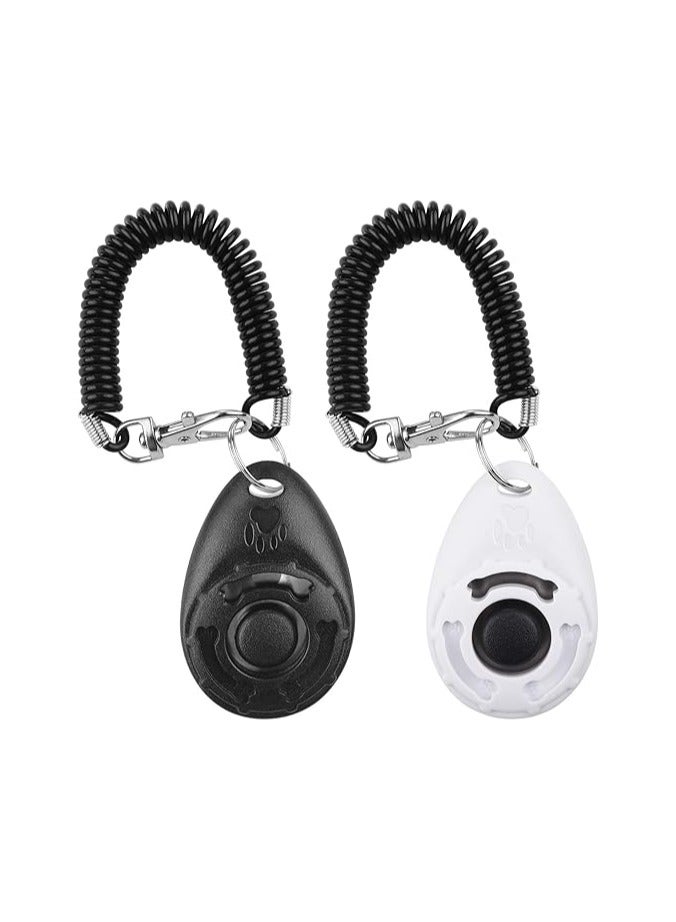 عام مقرص كليكر للكلاب، [2 قطعة، متعدد الألوان]، كليكر تدريب مع سوار للمعصم للكلاب، القطط، الخيول. - Image 1