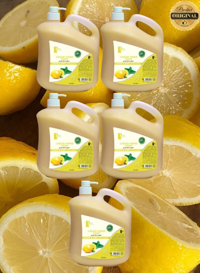 Spa System 5 Pieces Liquid Hand Soap Lemon 4.2 Litre - Image 1