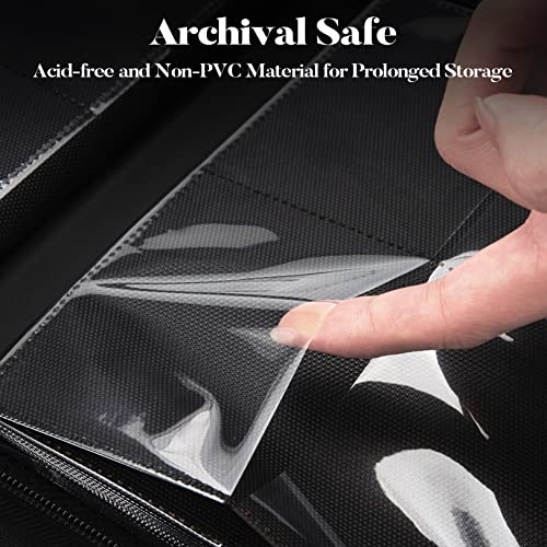 Fabmaker Premium 4 Pocket Zip Card Binder, Trading Card Binder for 320 Cards, Portable PU Card Collection Binder, Collector Card Album Folder for MTG, TCG, Sports Cards, Game Cards (Black) - Image 4