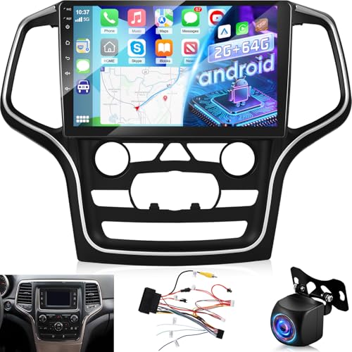 NHOPEEW [2+64G] Car Stereo for Jeep Grand Cherokee 2014-2020 - Wireless Carplay & Android Auto, 10.1 Inch Touch Screen Android Radio - WiFi/EQ/GPS/Split Screen/Voice Control/SWC + AHD Rear View Camera - Image 1