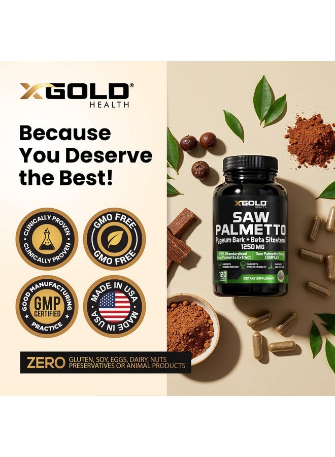 X Gold Health Saw Palmetto Prostate Supplement for Men | Pygeum Bark | Beta Sitosterol Supplement | Potent 3X Formula | Urinary Function Prostate | DHT Blocker Hair Growth | 4 Month Supply Male Pills - Image 5