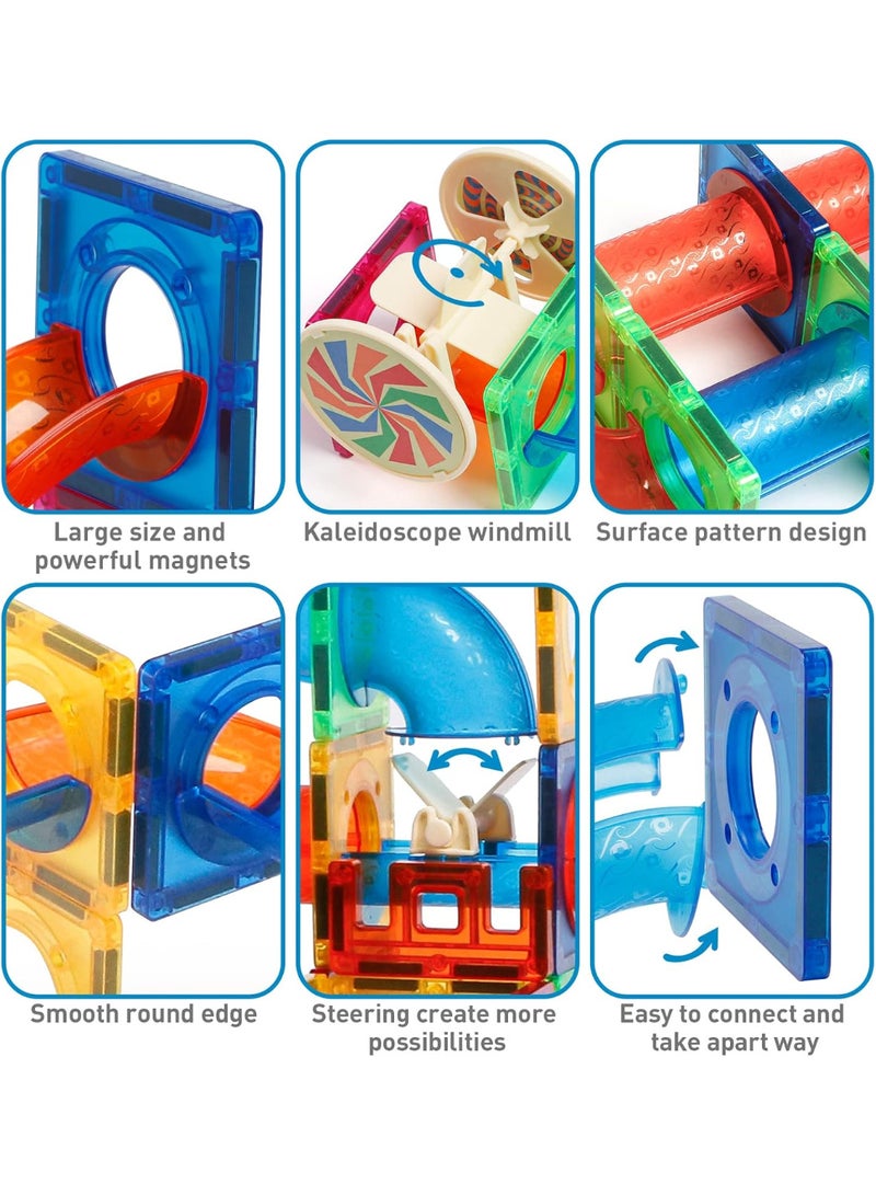 HI-FINE Magnetic Tiles 150Pcs Marble Run Children's Educational Toys for Developing Mathmatics and Physics Skills and for Developing Creativity and Imagination Toys for Kids Age 8 9 10+ Years Old - Image 3