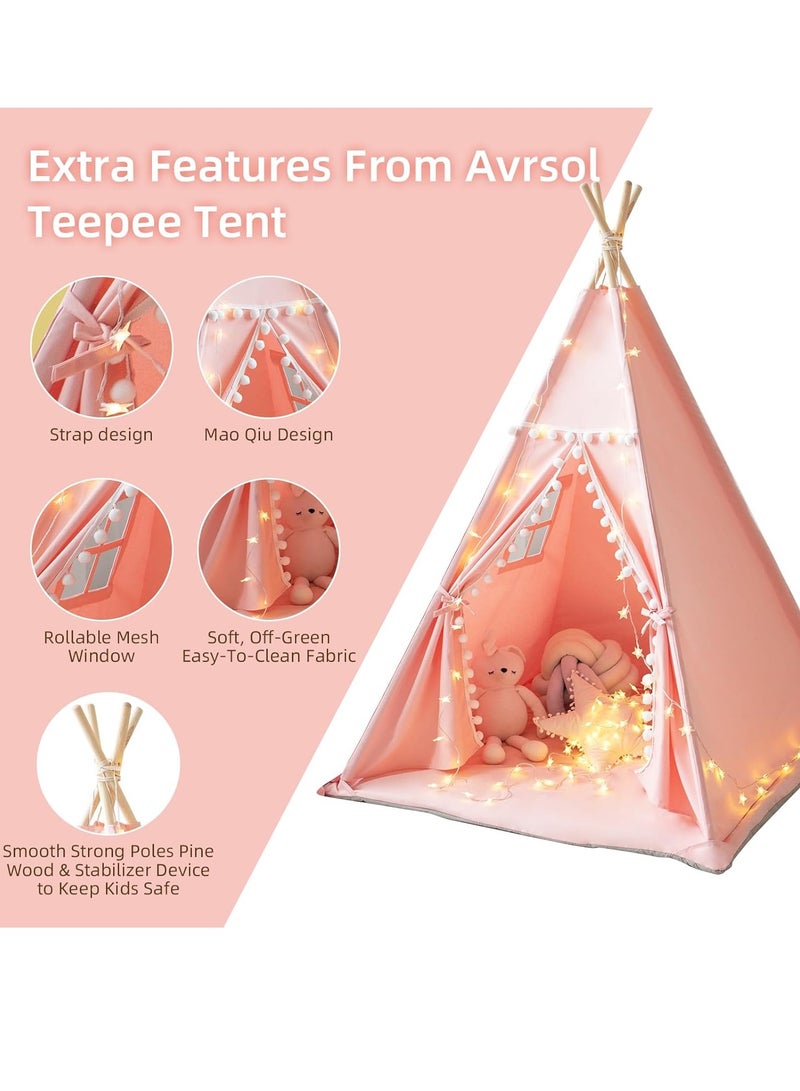 RATSAW 1.6 M Kids Play Tent Foldable Canvas Teepee for Children Portable Playhouse Perfect Gift for Boys and Girls​ - Image 2