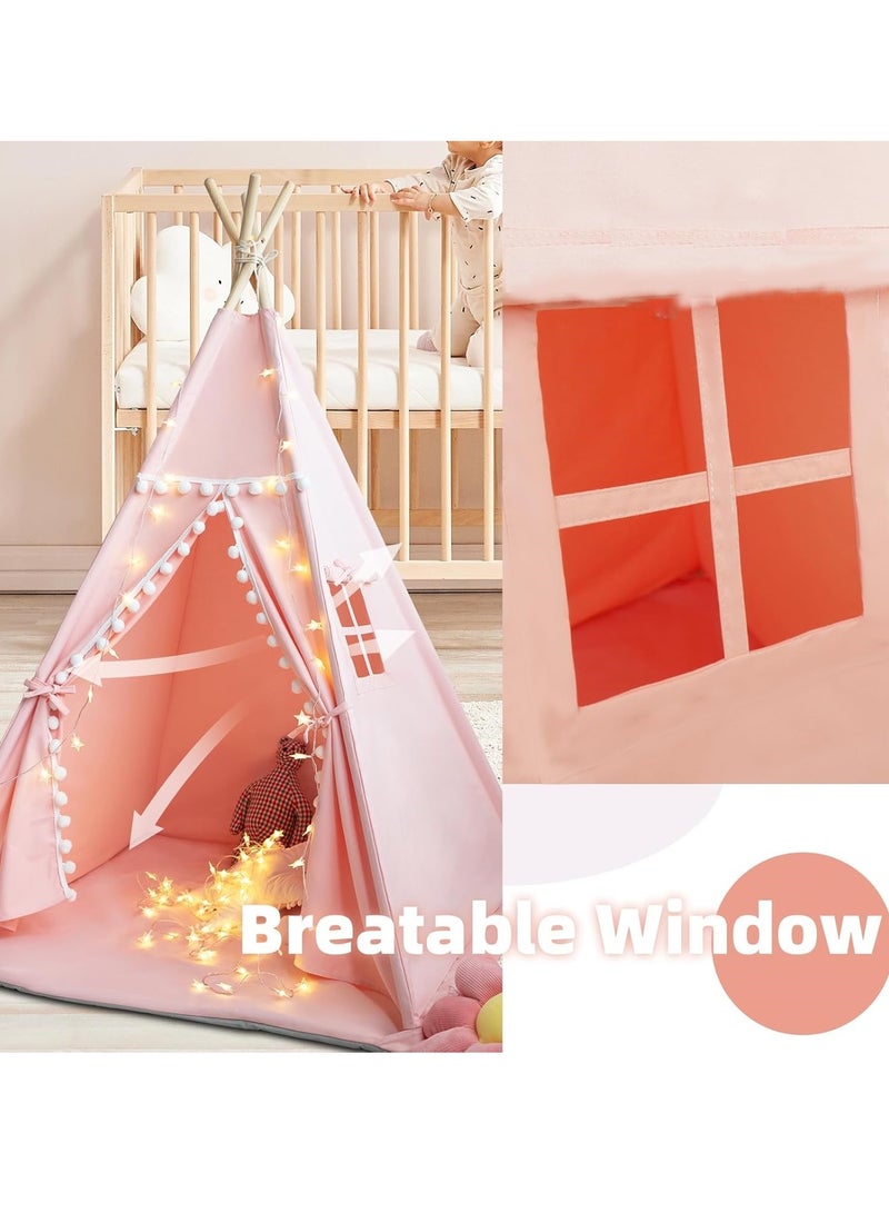 RATSAW 1.6 M Kids Play Tent Foldable Canvas Teepee for Children Portable Playhouse Perfect Gift for Boys and Girls​ - Image 3