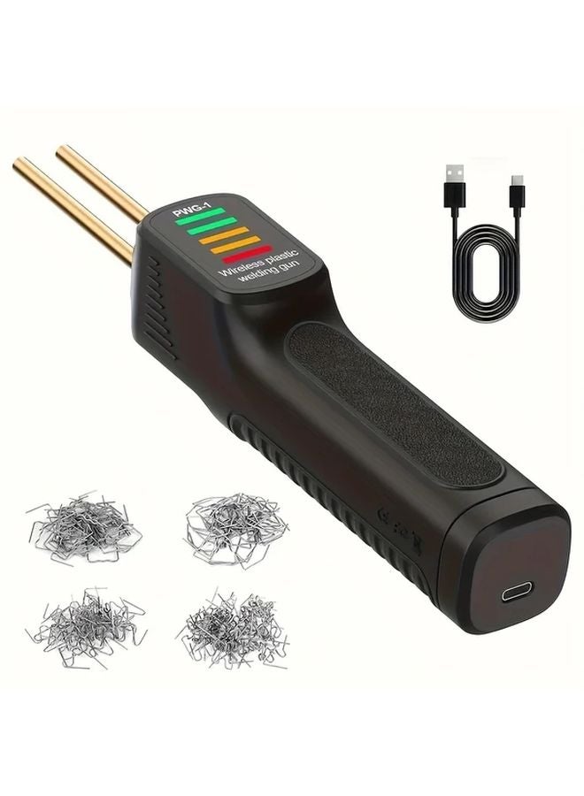 Black Handheld Cordless Plastic Welding Tool USB Rechargeable With Copper Heating Element And 200 Staples - Image 5