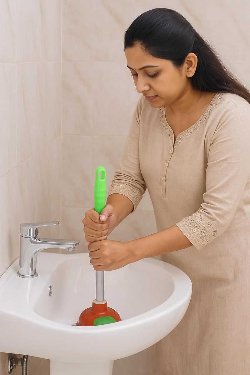 Vararo Heavy Duty 4 inch Toilet Plunger with Iron Handle | Clogged, Unclog Sink Flange for Bathrooms, Kitchens, Sinks, Baths or Drain Cleaner Effortless Solid - Image 2