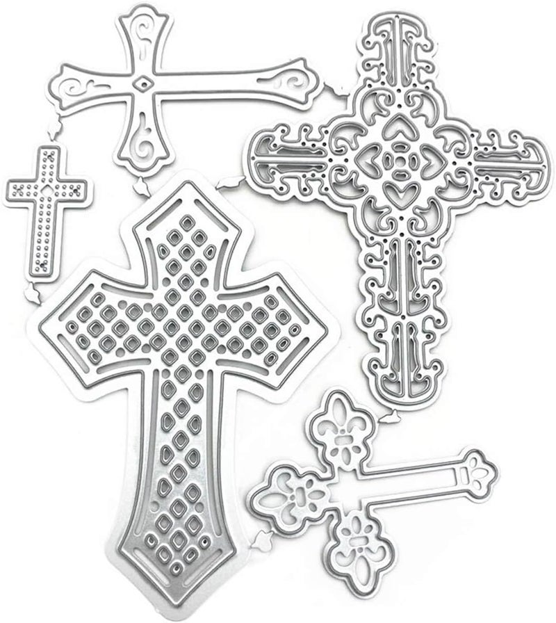Mvchifay Cross Set Cutting Dies for Paper Card Making Metal Scrapbooking Tool DIY Craft Embossing for Photo Album Decor5 Pcs Crosses XKAI00246