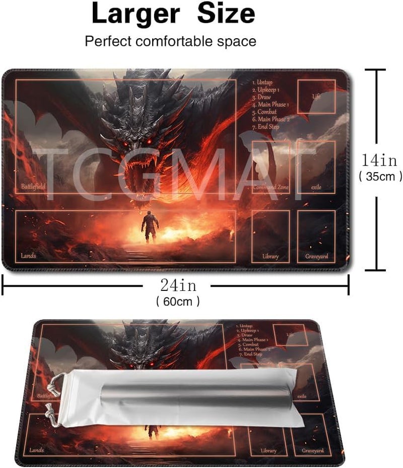 TCGMAT MTG Playmat NonSlip Backing Printing Ideal for Card Game Enthusiasts TCG Playmat Dragon RoarDeck - Image 5