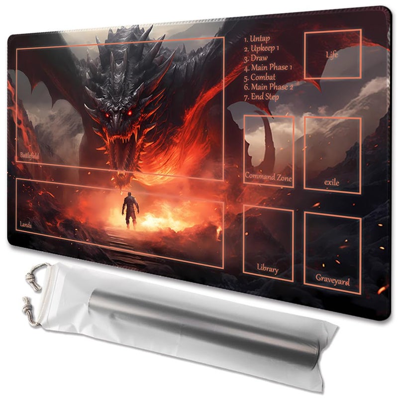 TCGMAT MTG Playmat NonSlip Backing Printing Ideal for Card Game Enthusiasts TCG Playmat Dragon RoarDeck - Image 3