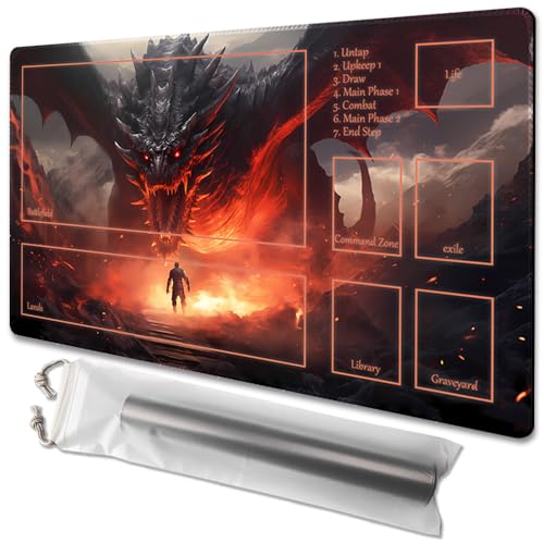 TCGMAT MTG Playmat NonSlip Backing Printing Ideal for Card Game Enthusiasts TCG Playmat Dragon RoarDeck - Image 1