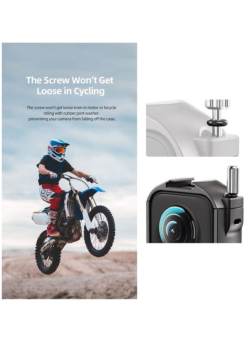 Aluminum Protective Cage for Insta360 ONE X3, Lightweight 45g Metal Housing with Cold Shoe Mount for Enhanced Durability and Versatile Mounting Options.
