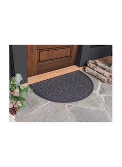 Spaceshoop Door Mat Outdoor Mats for Home Entrance Low Profile Doormat Indoor Floor Mat Patio Entry Mat Heavy Duty Rug Garage Door Mat Outdoor Entrance Checker Assorted Shapes Grey, Half Round 