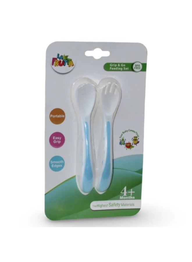 La Frutta La Fruta Grape & Go Feeding Set for babies 4 months and older - Light Blue - Image 1