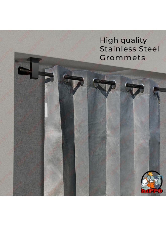 HIPPO Waterproof Plastic Outdoor Balcony Solid Rod Pocket Opaque Curtain Hdpe Fabric Sun & Rain Protection For Balcony 10Ft Long Door Opaque Curtain (Pebble-Grey | 4.50Ftx10.00Ft | 2Pc) - Image 4