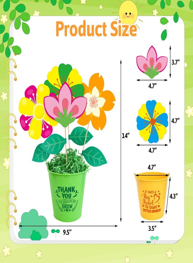 Fancy Land 3 Sets Teacher Gift Card Holder Teacher Appreciation Survival Kit Flower Bouquet Potted Holders Student Thank You Gratitude Gifts Graduation Back to School Party Favors Classroom Supplies - Image 2