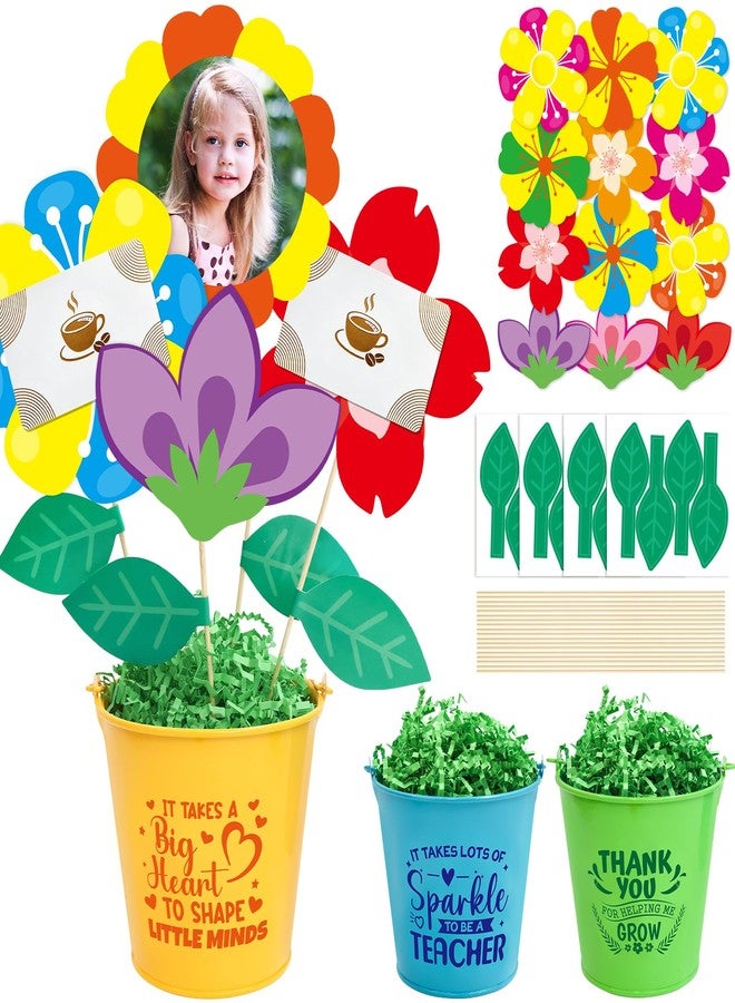 Fancy Land 3 Sets Teacher Gift Card Holder Teacher Appreciation Survival Kit Flower Bouquet Potted Holders Student Thank You Gratitude Gifts Graduation Back to School Party Favors Classroom Supplies - Image 4